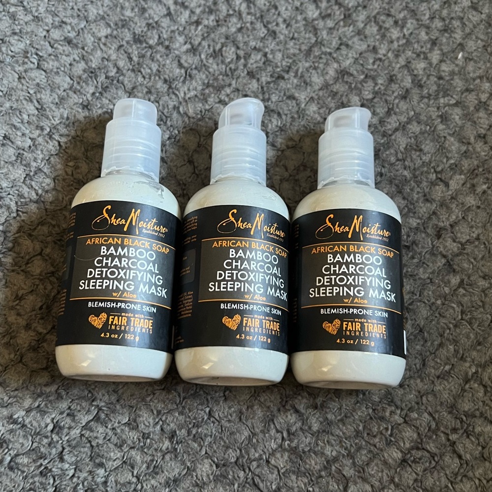 3 pc lot SheaMoisture African Black Soap Detoxifying Sleeping Mask